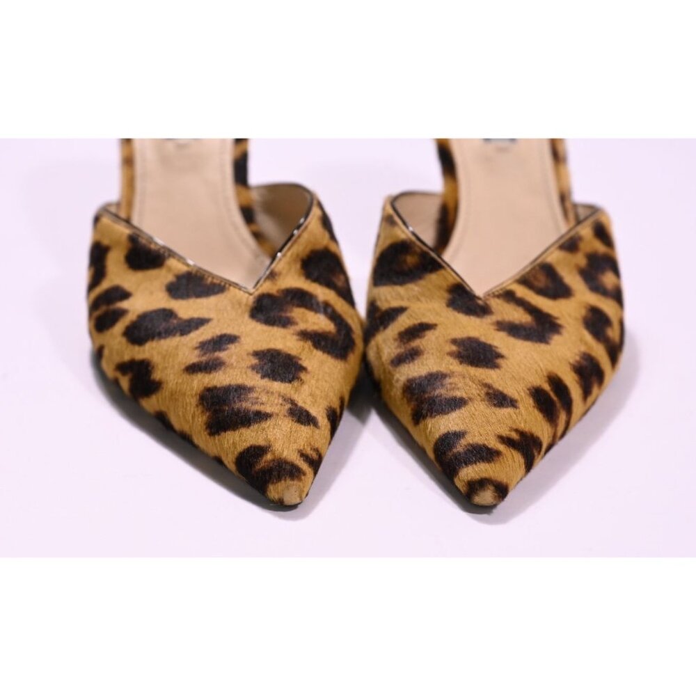 Prada Genuine Calf Hair Kitten Heel Mule in Brown Leopard Print - Picture 4 of 9